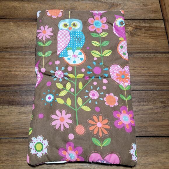 Brown Sleeping Bag w/ Owls & Flowers for an 18-Inch Doll - 12" X 20" - Picture 3 of 4